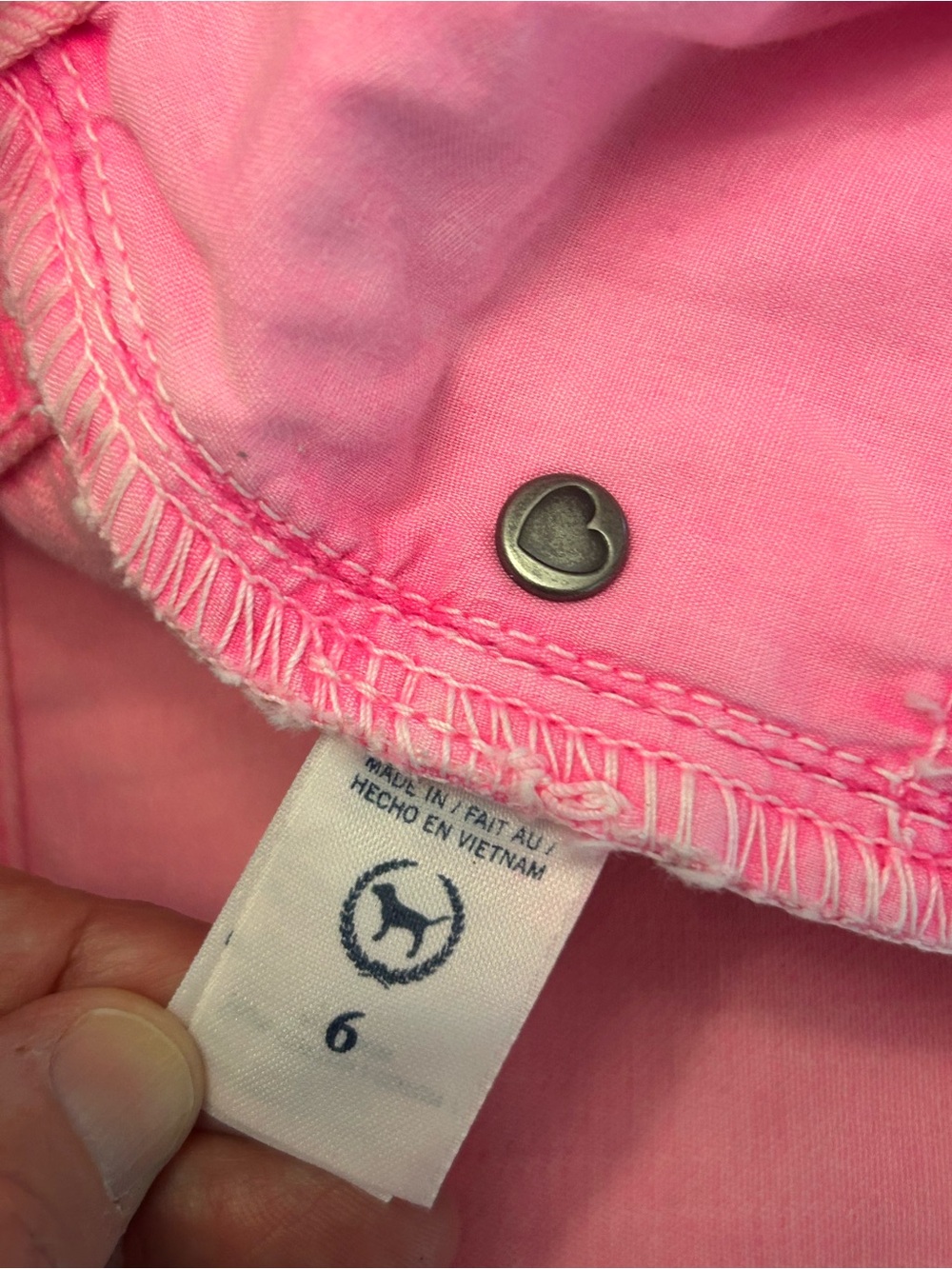 PINK Victoria's Secret Faded Neon Pink Frayed Denim Cutoff Shorts - Picture 10 of 10